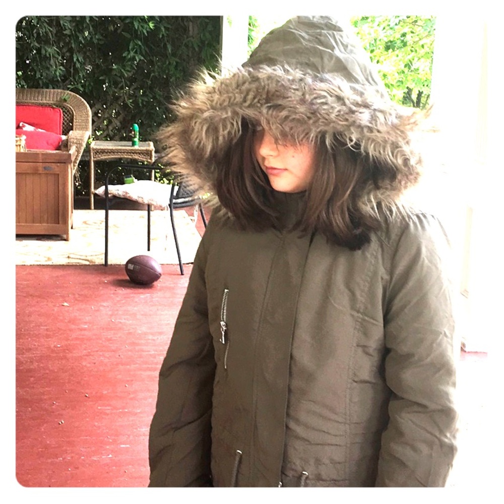 Winter green  fluffy Coat